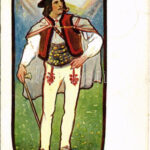1917 Bukovinai férfi népviseletben / folklore from Bukowina (Bucovina), man in traditional costumes. D.G. (Lwów) (EK)