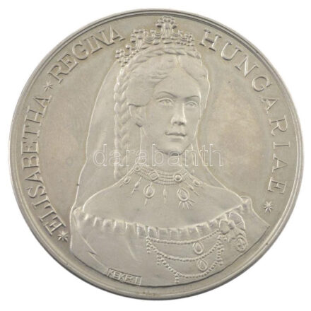 Kelemen Kristóf (1922-2001) 1987. 'MÉE / Erzsébet királyné születésének emlékére' Ag emlékérem, eredeti műanyag tokban, eredeti leírással (36g/0.640/42mm) T:1- (eredetileg PP)