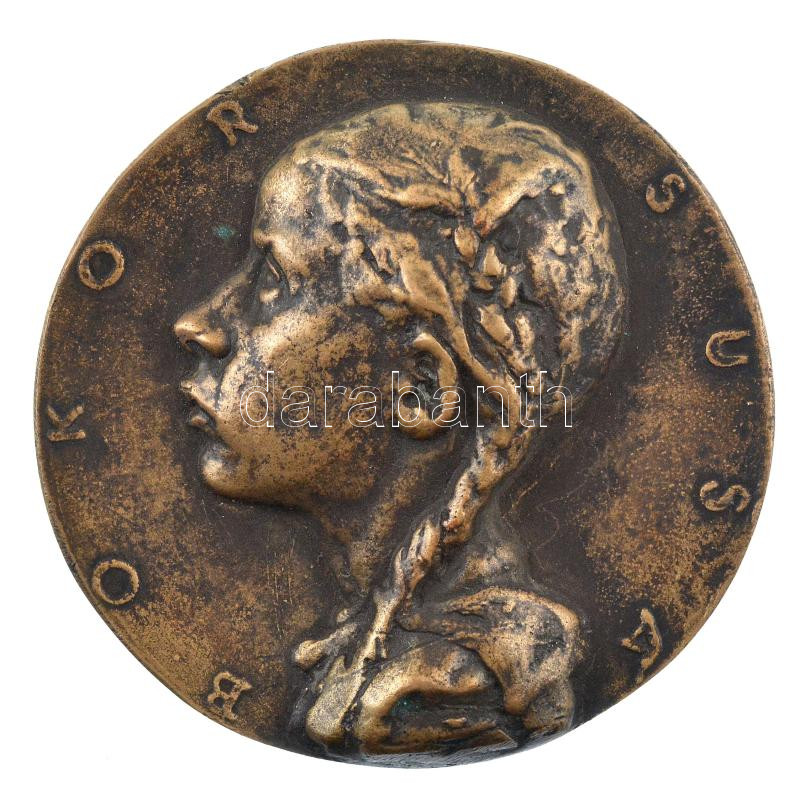 DN 'Bokor Susa' bronz egyoldalas emlékérem (85mm) T:1- kis patina