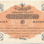 Oszmán Birodalom 1916-1917 (1332). 20p T:II hajtatlan, több szamárfül Ottoman Empire 1916-1917 (1332). 20 Piastres C:XF unfolded, folded corners Krause P#88