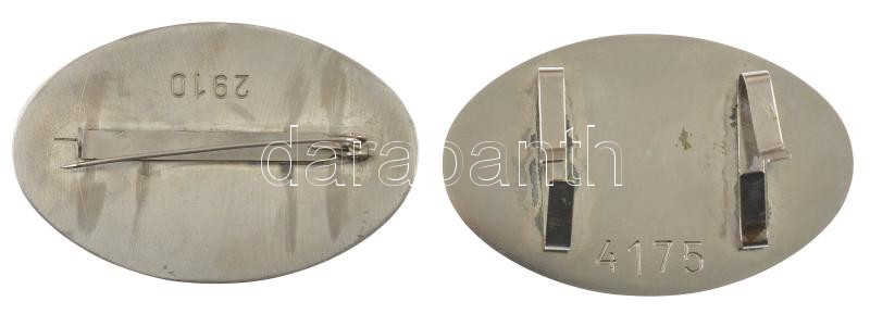 ~1990. 'Katonai Rendész II és III' (2xklf) fém jelvények, hátoldalukon sorszámmal (45x71mm) T:2 - Image 2