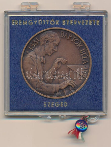 Tóth Sándor (1933-2019) 1981. 'MÉE Szeged / Bartók Béla' bronz kétoldalas emlékérem plombált műanyag tokban (42mm) T:1