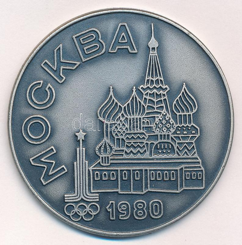 Szovjetunió 1980. '1980 Moszkvai Olimpia' egyoldalas fém emlékérem (50mm) T:2 Soviet Union 1980. '1980 Summer Olympic Games' metal commemorative medallion (50mm) C:XF