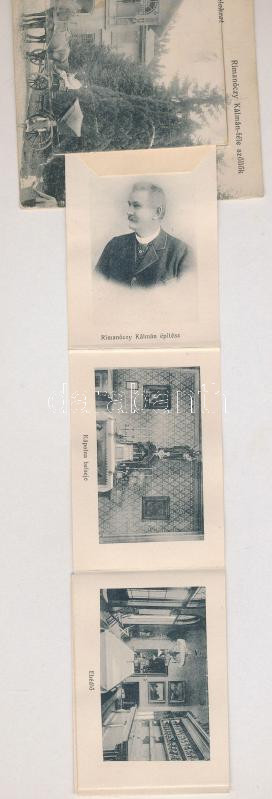 1913 Nagyvárad, Oradea; Szent Vince Intézet, Homlokzat, Rimanóczy Kálmán-féle szőlők. Leporello az építész arcképével, kápolna és ebédlő belső, filagória / school, vineyards. Leporellocard with the portrait of the architect, - Image 2