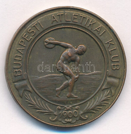 Ernszt Kálmán 1900. 'Budapesti Atlétikai Klub' bronz kétoldalas díjérem (30mm) T:1-