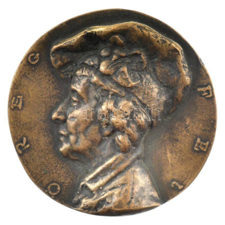 DN 'Öreg fej' bronz egyoldalas emlékérem (85mm) T:1-