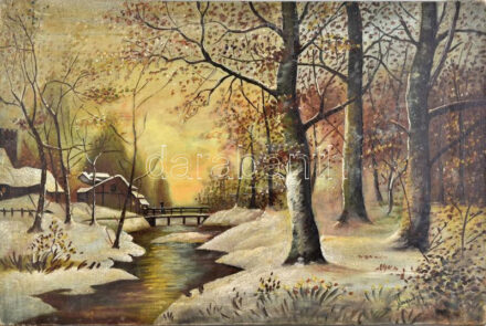 Neogrády A jelzéssel: Táj. Olaj, vászon, sérült. 40x60 cm