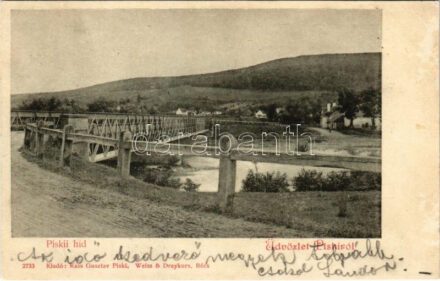 1900 Piski, Simeria; híd. Kass Gusztáv kiadása / bridge