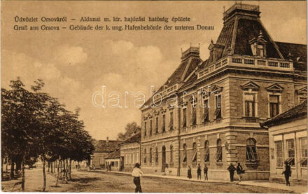 Orsova, Aldunai m. kir. hajózási hatóság épülete. J. Mihálovitzki / Gebäude der k. ung. Hafenbehörde der unteren Donau / building of the Royal Hungarian port authority of the lower Danube
