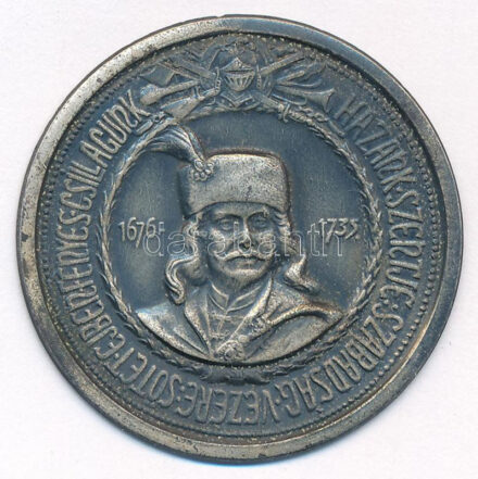 DN 'Rákóczi Ferenc' ezüstpatinázott egyoldalas lemezérem (38mm) T:1-