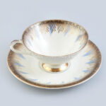 Schirnding Bavaria német porcelán csésze és alj. Matricás, jelzett, kis kopásnyomokkal, d: 10,5 - 15 cm