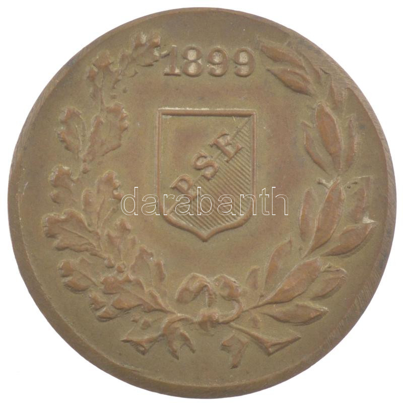 ~1930-1940. 'PSE (Postás Sport Egyesület) 1899' kétoldalas bronz emlékérem (30mm) T:1- - Image 2