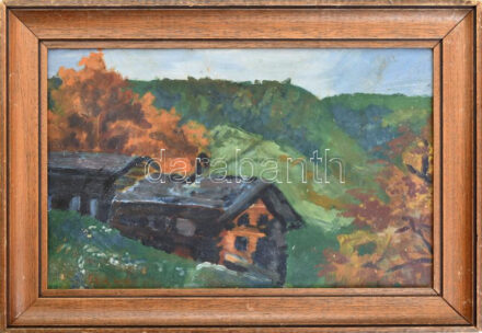 Szabó jelzéssel: Őszi táj. Olaj, karton, 28x44 cm. Dekoratív fakeretben.