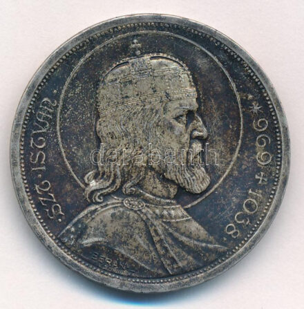 1938. 5P Ag 'Szent István' T:1- patina Adamo P8.1