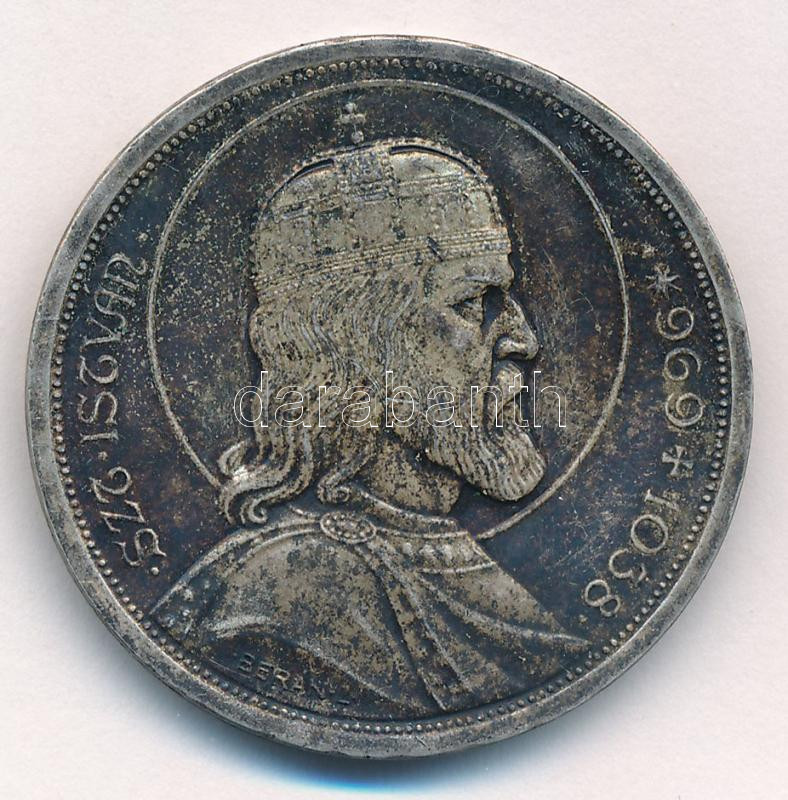 1938. 5P Ag 'Szent István' T:1- patina Adamo P8.1