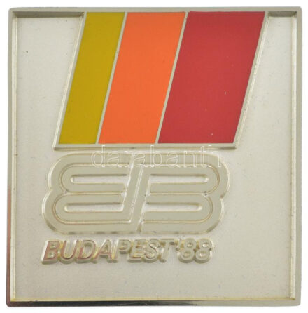1988. 'Fedettpályás Atlétikai Európa Bajnokság - Budapest 1988' részben műgyantás fém díjplakett eredeti díszdobozban, 'Bertoni-Milano' gyártói jelzéssel T:1