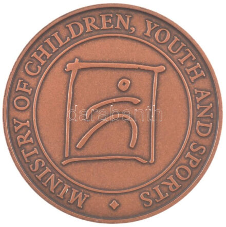 DN 'Hungarian Republic / Ministry of Children, Youth and Sports' bronz emlékérem dísztokban (65mm) T:1