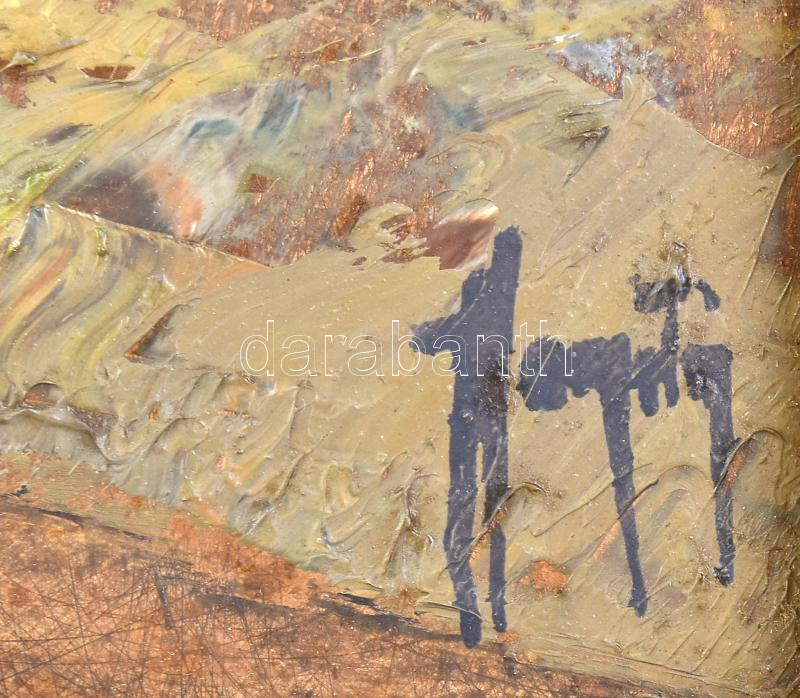 Hargitai Zsigmond (1942-2004): Dombok. Olaj, farost, jelzett. Dekoratív fakeretben. 40x60 cm - Image 2