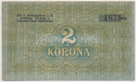 Budapest DN 2K 'Légrády-üzem' szükségpénz T:III Adamo BUC151