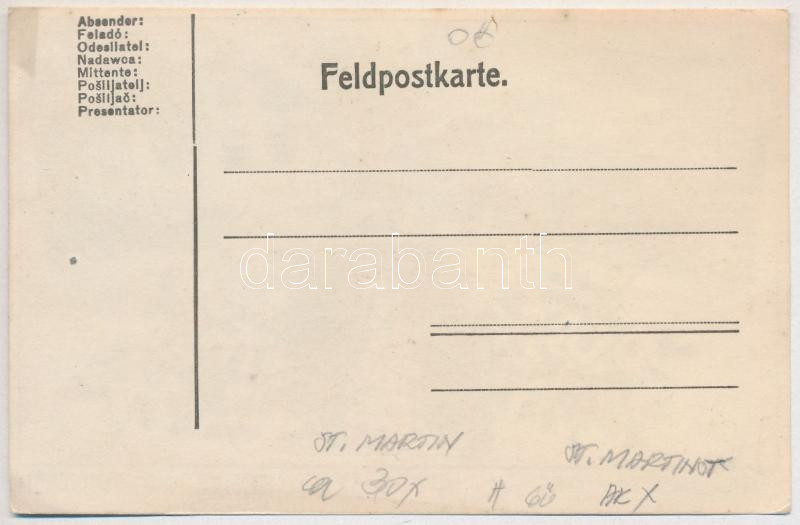 Schloss Martinskirchen. Feldpostkarte / WWI German and Austro-Hungarian K.u.K. military field postcard with castle (EK) - Image 2