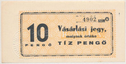 Debrecen DN 10P vásárlási jegy 'Közalkalmazottak Beszerzési Csoportja' T:I- Adamo DEB-5.1