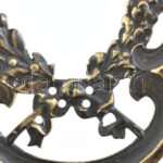 Zsebóra tartó márvány talppal, antikolt bronz, jelzett, 24 cm - Image 2