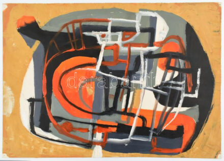 Rác András (1926-2013): Szentendre (cím nélkül). Olaj, papír. Jelzés nélkül. Proveniencia: A művész hagyatéka. 30,5x43 cm