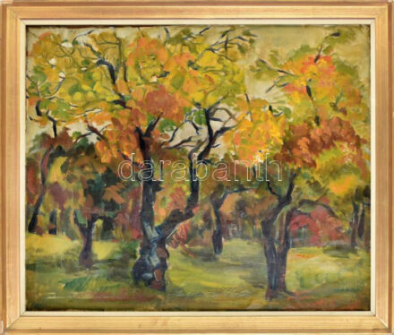 Jelzés nélkül: Erdő. Olaj, vászon, keretben, 60x73cm