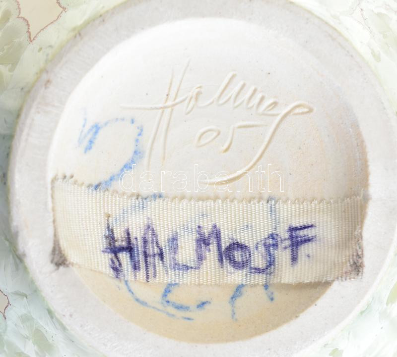 Halmos Ferenc (1931-): Kristály mázas váza, jelzett, hibátlan, m: 23cm - Image 3