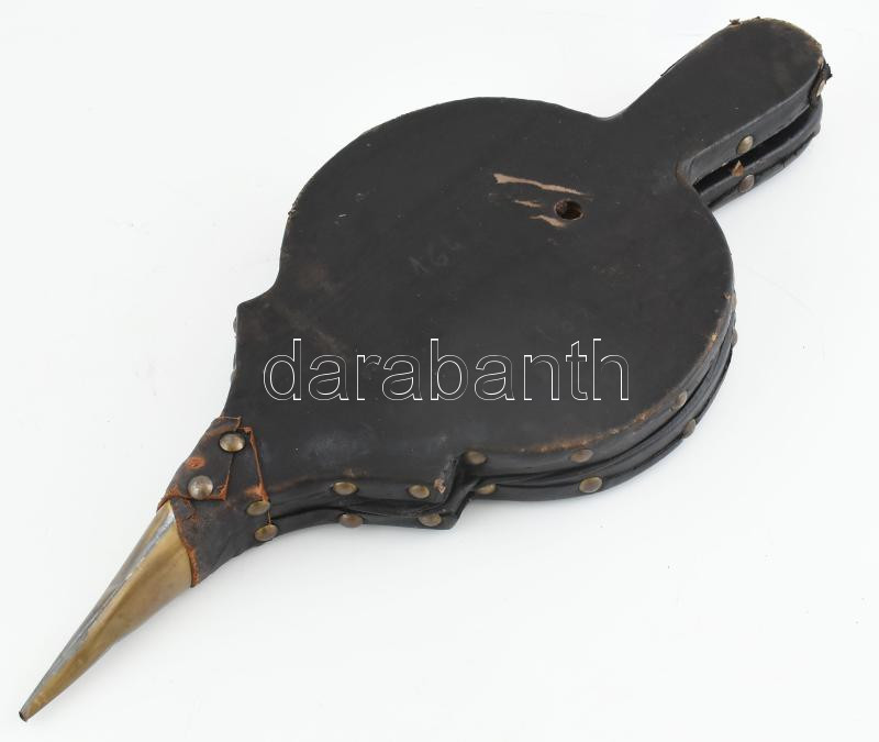 Régi fújtató díszes réz borítással, h: 44 cm - Image 2