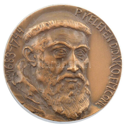 Tóth Sándor (1933-2019) 1980. 'P. Kelemen diák O. Fm. Conv. 1683-1744' egyoldalas bronz emlékérem (40mm) T:1-