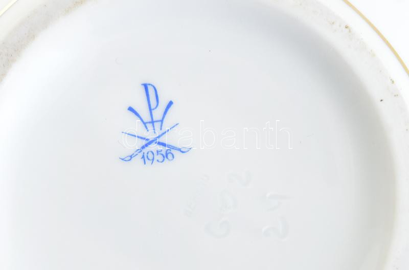 Herendi virágmintás teáskanna (nem saját fedővel). Kézzel festett, jelzett (1956), kis kopásnyomokkal, m: 15 cm - Image 2