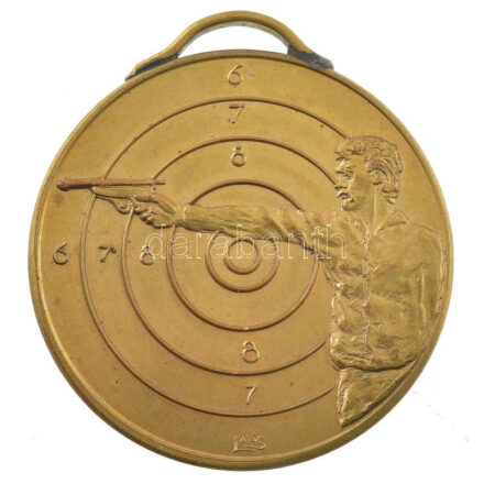 Lapis András (1942-) 1988. 'MHSZ (Magyar Honvédelmi Szövetség) Országos Bajnokság - 1988' kétoldalas aranyozott fém díjérem füllel (42mm) T:1-