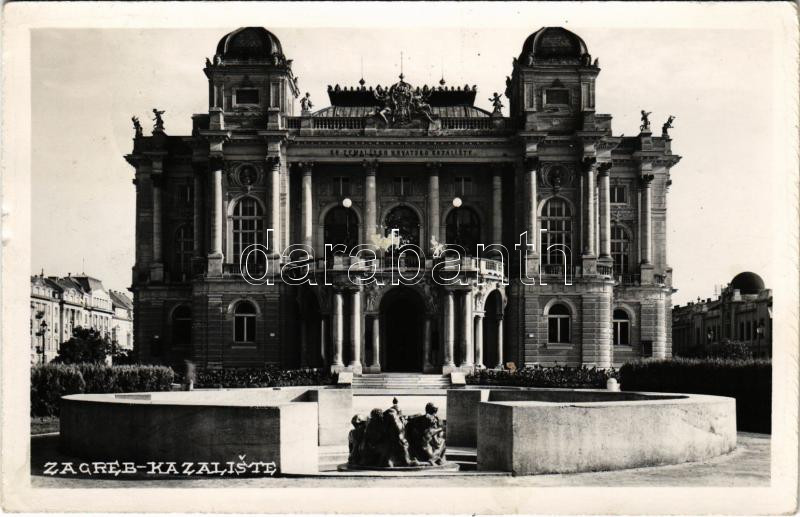 1937 Zagreb, Agram, Zágráb; Kazaliste / Theater / theatre (kis szakadás / small tear)