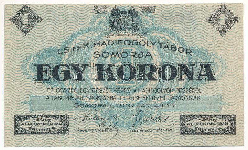 Somorja / Hadifogolytábor 1916.01.15. 1K 'HH2 0008' T:I- Adamo HHS1.4.1 - Image 2