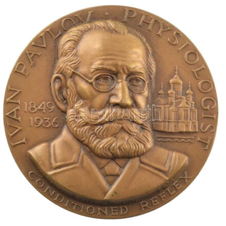 Amerikai Egyesült Államok 1972. 'Ivan Pavlov fiziológus / Pavlov demonstrál' kétoldalas bronz emlékérem (44mm) T:1- kis ph. USA 1972. 'Ivan Pavlov physiologist / Pavlov demonstrating' two-sided bronze commemorative medallion (44mm) C:AU