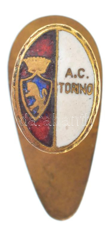 Olaszország ~1950. 'AC Torino' zománcozott fém gomblyukjelvény 'Bellini Cesare' gyártói jelzéssel T:1- Italy ~1950. 'AC Torino' enamelled bronze buttonhole badge with 'Bellini Cesare' maker's mark C:AU