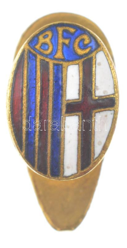 Olaszország ~1950. 'Bologna FC' zománcozott fém gomblyukjelvény 'N. Cicognani' gyártói jelzéssel T:1- Italy ~1950. 'Bologna FC' enamelled bronze buttonhole badge with 'N. Cicognani' maker's mark C:AU