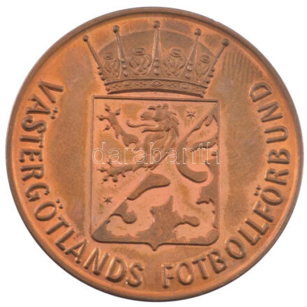 Svédország 1990. 'Västergötland Labdarúgó Szövetség' kétoldalas bronz emlékérem (42mm) T:1- Sweden 1990. 'Västergötland Football Association' two-sided bronze commemorative medallion (42mm) C:AU