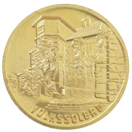 Német Demokratikus Köztársaság 1975. 'Volkssolbad / Bad Salzungen 1200 éves' kétoldalas aranyozott fém emlékérem (40mm) T:1- German Democratic Republic 1975. 'Volkssolbad / Bad Salzungen 1200 years' two-sided gold-plated metal