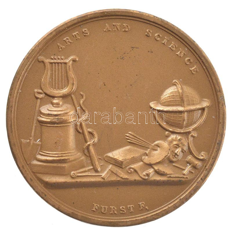Amerikai Egyesült Államok ~1830. 'David Hosack' kétoldalas bronz emlékérme 1970-1980 körüli utánverete (34mm) T:2 USA ~1830. 'David Hosack' two-sided bronze commemorative medal's modern ~1970-1980 restrike (34mm) C:XF - Image 2