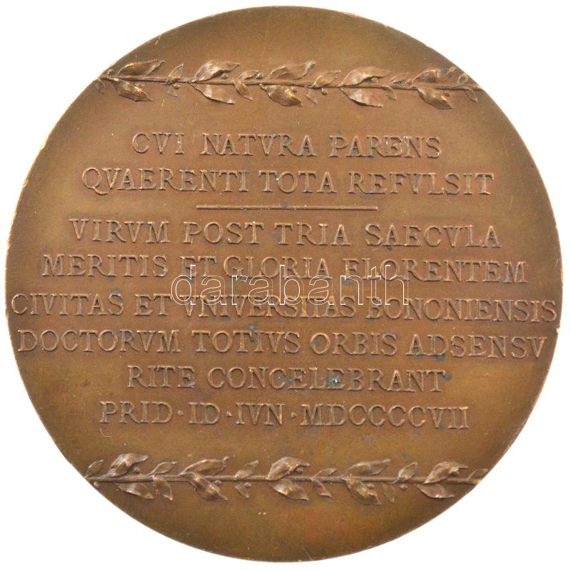 Olaszország 1987. 'Ulisse Aldrovandus' kétoldalas bronz emlékérem (65mm) T:1- Italy 1987. 'Ulisse Aldrovandus' two-sided bronze commemorative medallion (65mm) C:AU - Image 2