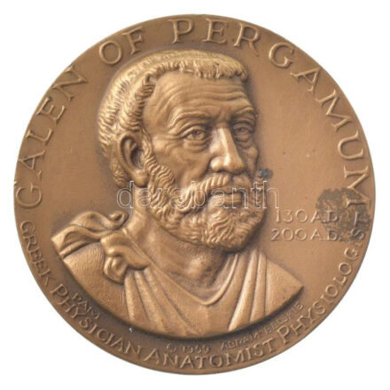 Amerikai Egyesült Államok 1969. 'Pergamoni Galénosz' kétoldalas bronz emlékérem, peremén 'Medallic Art Co. N.Y.' Szign.:Abram Belskie (43mm) T:1- USA 1969. 'Galen of Pergamum' two-sided bronze commemorative medallion, 'Medallic Art Co. N.Y'