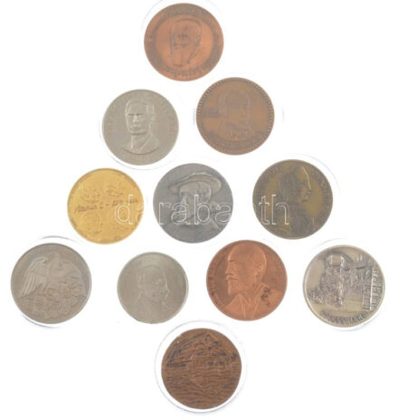 ~1960-1980. 11 darabos külföldi fém és bronz emlékérem tétel kapszulában T:1- ~1960-1980. 11 pcs foreign metal and bronze commemorative medal in capsule lot C:AU