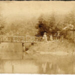 1908 Szováta, Sovata; nyári kirándulás a parkban, híd / summer hike in the park, bridge. photo