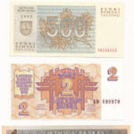 Litvánia 1991. 0,10T + 1994. 1L + 1992. 2R + 1993. 500T T.1-1- Lithuania 1991. 0.10 Talonas + 1994. 1 Litas + 1992. 2 Litai + 1993. 500 Talonas C: UNC-AU