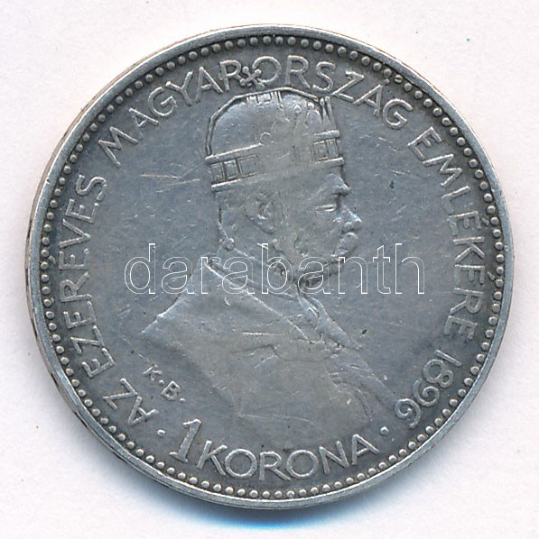 1896KB 1K Ag 'Millennium' T:2- Adamo K5 - Image 2