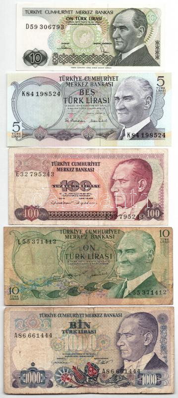 Törökország 1970. 10L - 250.000L (9xklf) T:III Turkey 1970. 10 Lira - 250.000 Lira (9xdiff) C:F