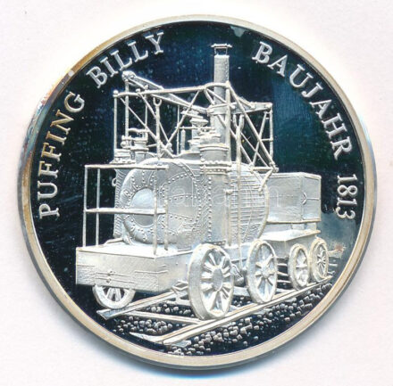 Németország 1992. 'A vasút története - Pufing Billy' kétoldalas jelzett Ag emlékérem tanúsítvánnyal (20g/0.999/40mm) T:PP ujjlenyomat, patina Germany 1992. 'History of Railroads - Pufing Billy' two-sided hallmarked Ag commemorative