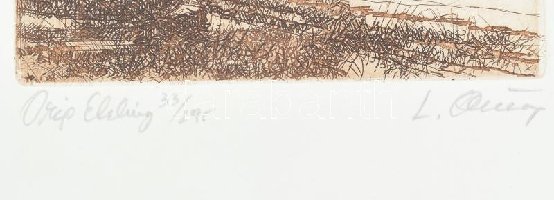 Almásy László (1926-): Budai vár. Rézkarc, papír, jelzett, számozott (33/295), hátoldalán autográf felirattal, 20×14,5 cm - Image 2